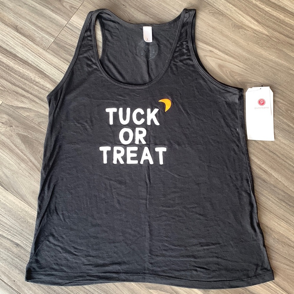 Pure Barre Black Tank Top - Tuck or Treat